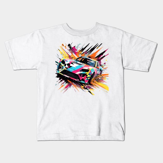 Car Racing Formula 1 Competition Abstract Kids T-Shirt by Cubebox